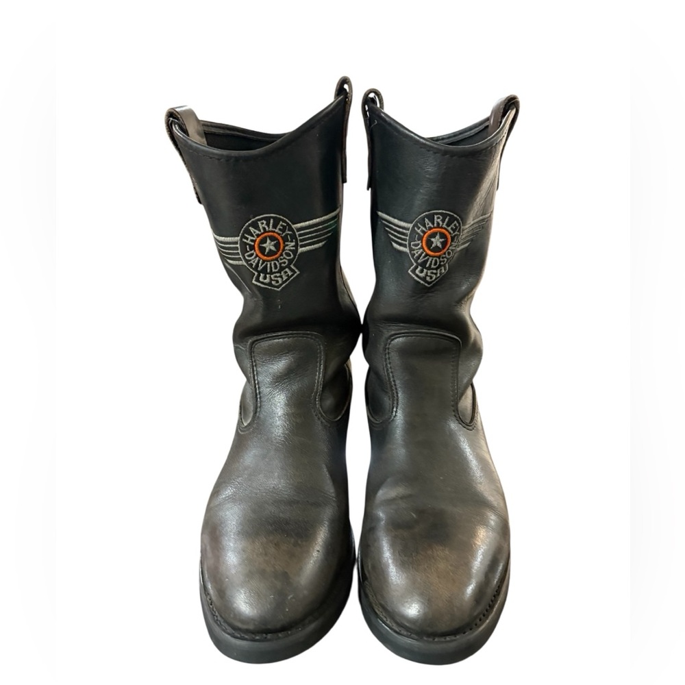 Harley-Davidson Black Leather Motorcycle Boots Men's Size 10 1/2